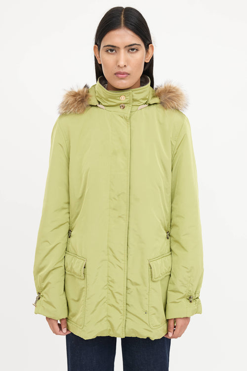Loro PianaNylon Hooded Fur Jacket
