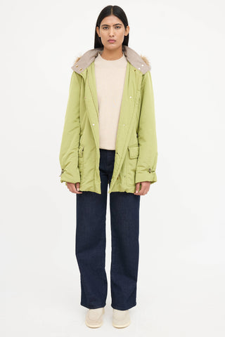 Loro PianaNylon Hooded Fur Jacket