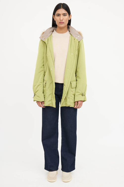 Loro PianaNylon Hooded Fur Jacket