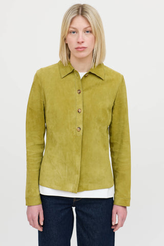 Loro PianaSuede Zip Button Up  Shirt