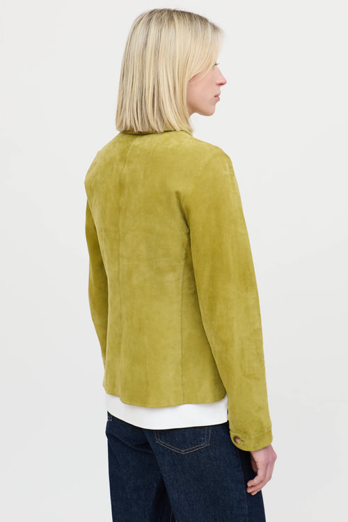 Loro PianaSuede Zip Button Up  Shirt