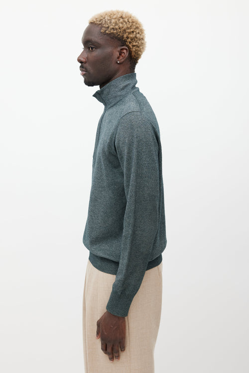 Loro Piana Grey Cashmere Zip Sweater