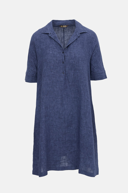 Loro Piana Linen Chambray Shirt Dress