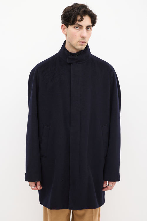 Loro Piana Navy Cashmere Long Coat