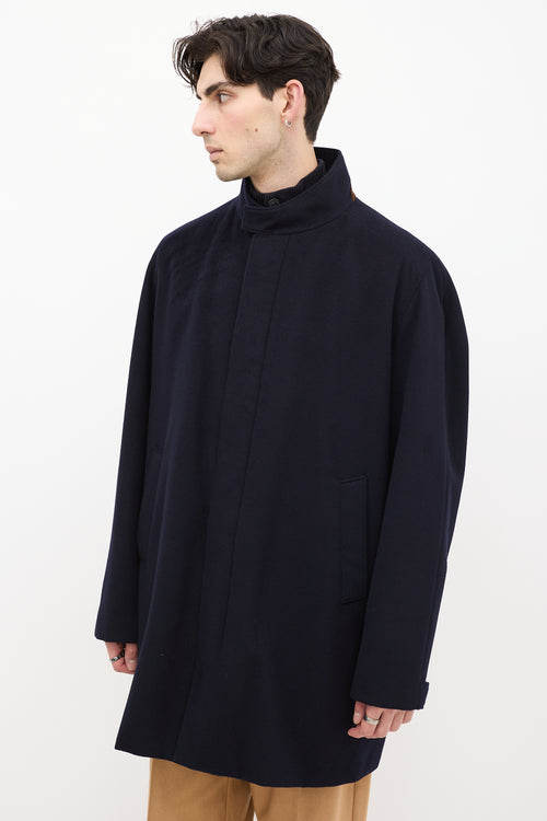 Loro Piana Navy Cashmere Long Coat