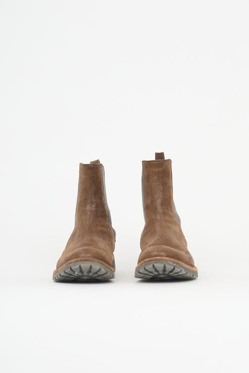 Loro Piana Printed Suede Chelsea Boot