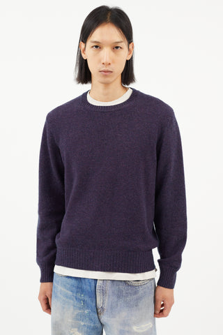 Loro Piana Purple Cashmere Knit Sweater