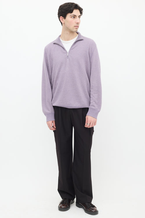 Loro Piana Purple Cashmere Roadster Pull Light Sweater