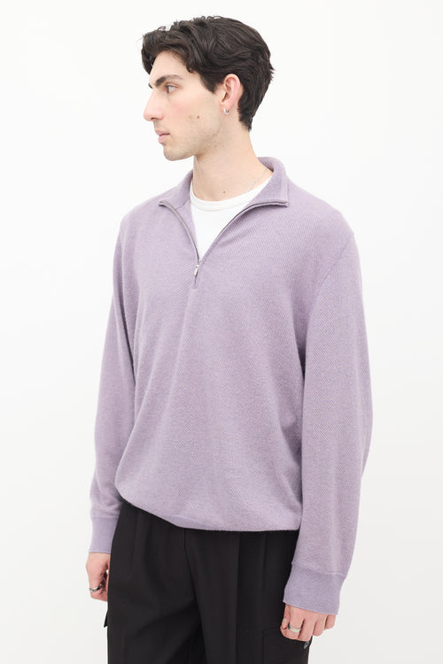 Loro Piana Purple Cashmere Roadster Pull Light Sweater