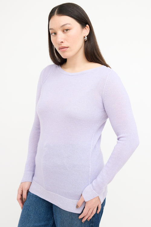 Loro Piana Purple Cashmere & Silk Vent Sweater