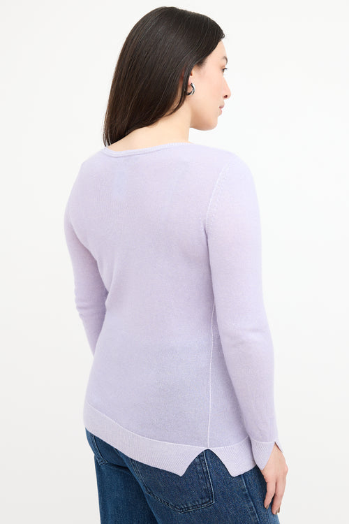 Loro Piana Purple Cashmere & Silk Vent Sweater