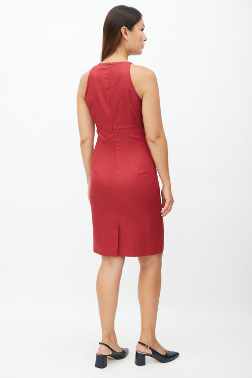 Loro Piana Red Silk & Cashmere Midi Dress