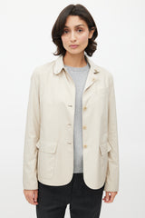 Loro Piana Beige Silk & Knit Reversible Jacket