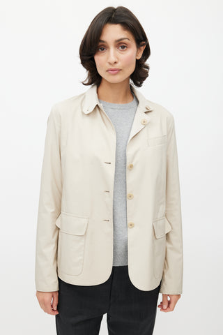 Loro Piana Beige Silk & Knit Reversible Jacket