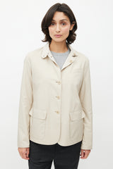 Loro Piana Beige Silk & Knit Reversible Jacket