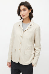 Loro Piana Beige Silk & Knit Reversible Jacket