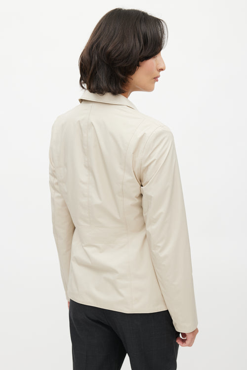 Loro Piana Beige Silk & Knit Reversible Jacket