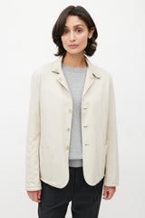 Loro Piana Beige Silk & Knit Reversible Jacket