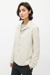 Loro Piana Beige Silk & Knit Reversible Jacket