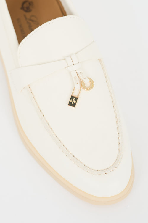 Loro Piana Cream Leather Summer Charms Walk Loafer