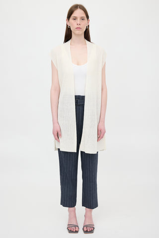 Loro Piana Linen & Silk Ribbed Knit Vest