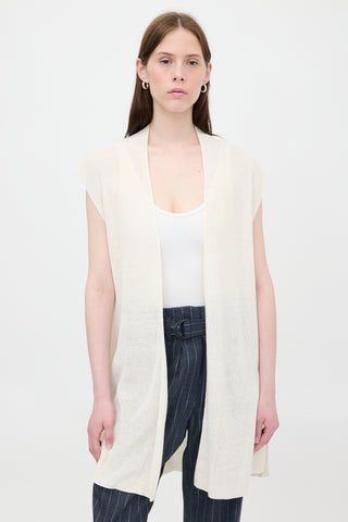 Loro Piana Linen & Silk Ribbed Knit Vest