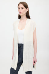 Loro Piana Linen & Silk Ribbed Knit Vest