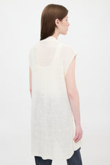 Loro Piana Linen & Silk Ribbed Knit Vest