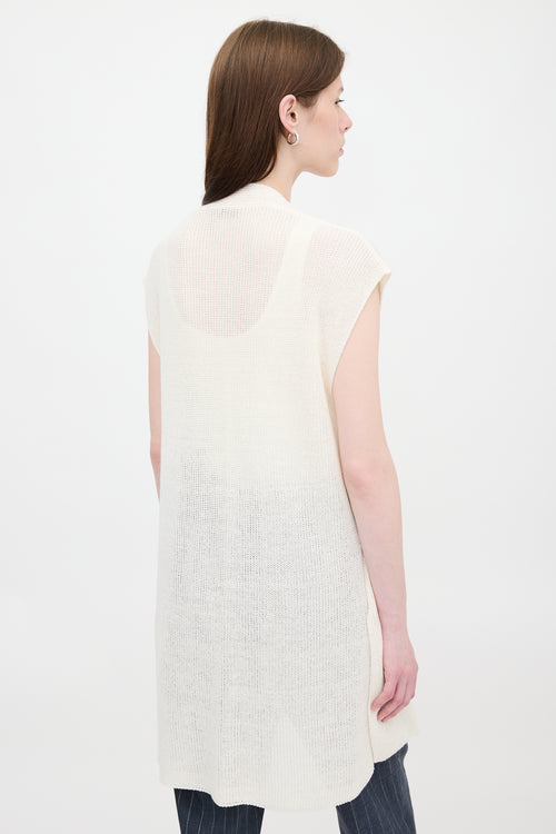 Loro Piana Linen & Silk Ribbed Knit Vest