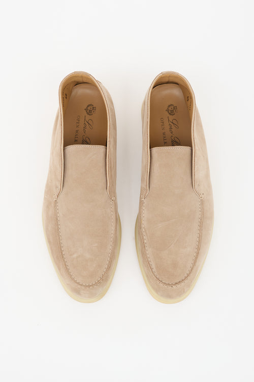 Loro Piana Suede Open Walk Ankle Boot