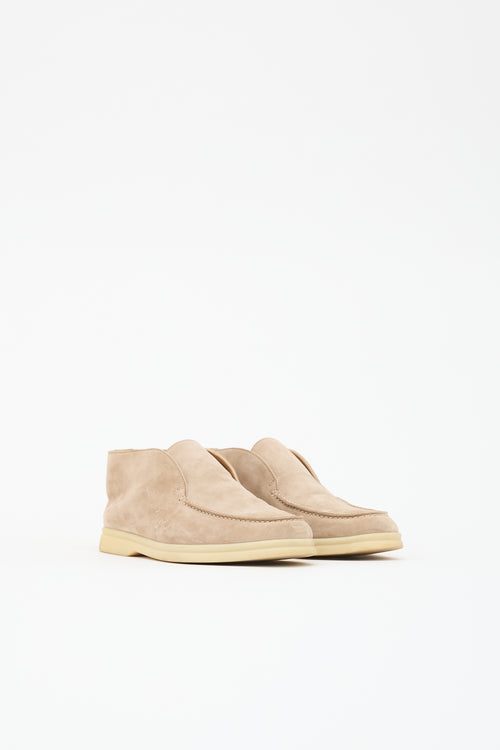 Loro Piana Suede Open Walk Ankle Boot