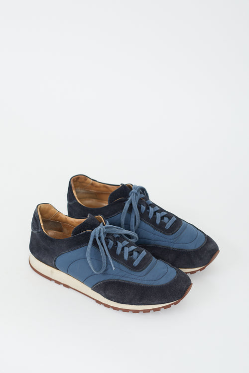 Loro Piana Blue Suede & Nylon Sneaker