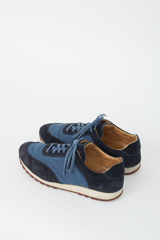 Loro Piana Blue Suede & Nylon Sneaker