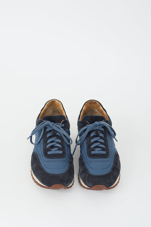 Loro Piana Blue Suede & Nylon Sneaker