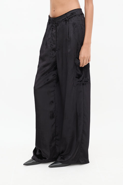 Lou Lou Studio Black Velvet Luli Cargo Trouser