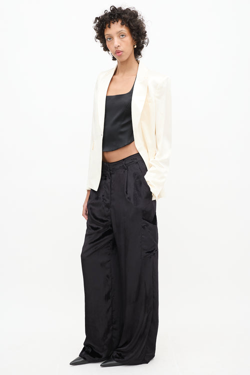 Lou Lou Studio Black Velvet Luli Cargo Trouser