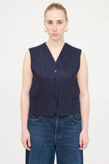 Loulou Studio Pinstripe Smith  Vest
