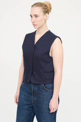 Loulou Studio Pinstripe Smith  Vest