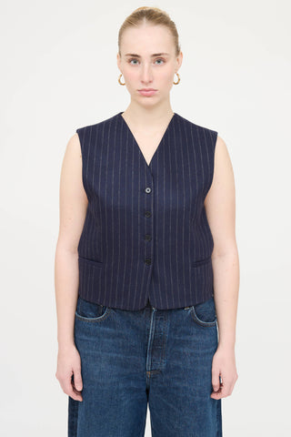 Loulou Studio Pinstripe Smith  Vest