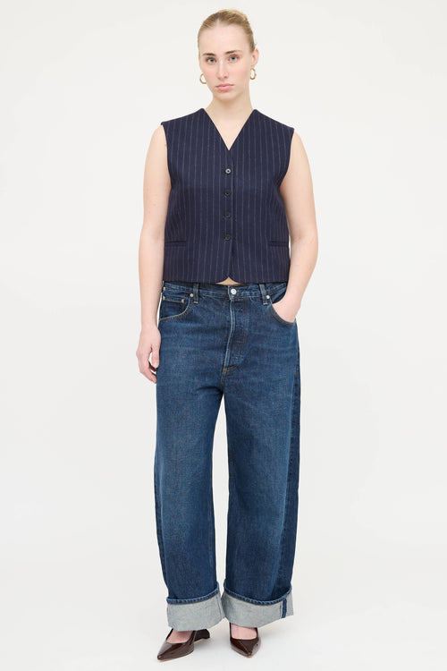 Loulou Studio Pinstripe Smith  Vest