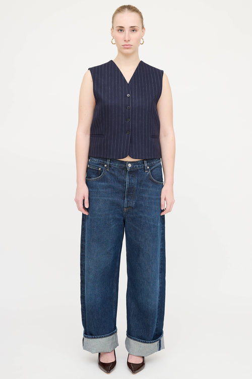 Loulou Studio Pinstripe Smith  Vest