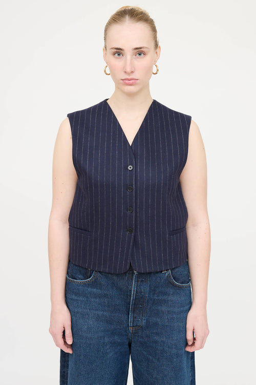 Loulou Studio Pinstripe Smith  Vest