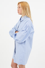 Loulou Studio Blue & White Stripe Shirt Dress