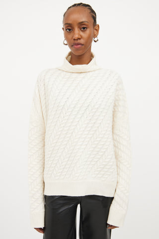 Loulou Studio Cream Knit Cashmere Sweater