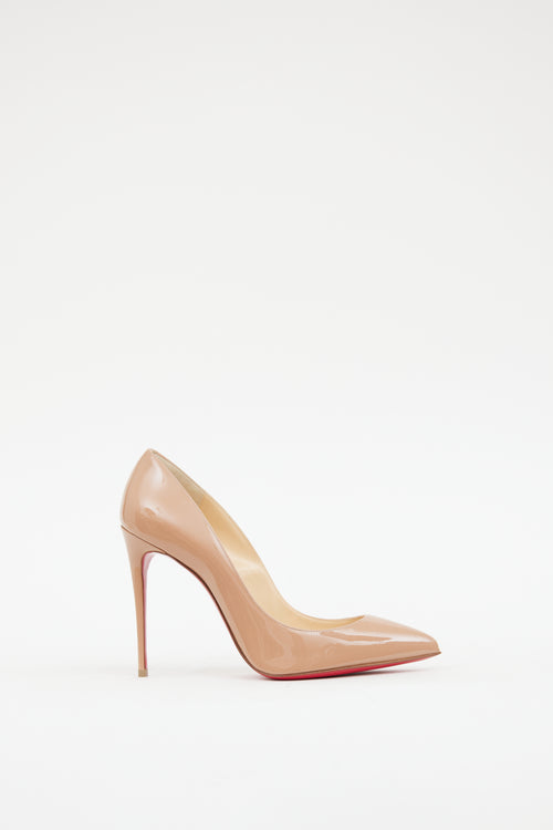 Christian Louboutin Beige Patent Leather Pigalle Follies 101 Heel