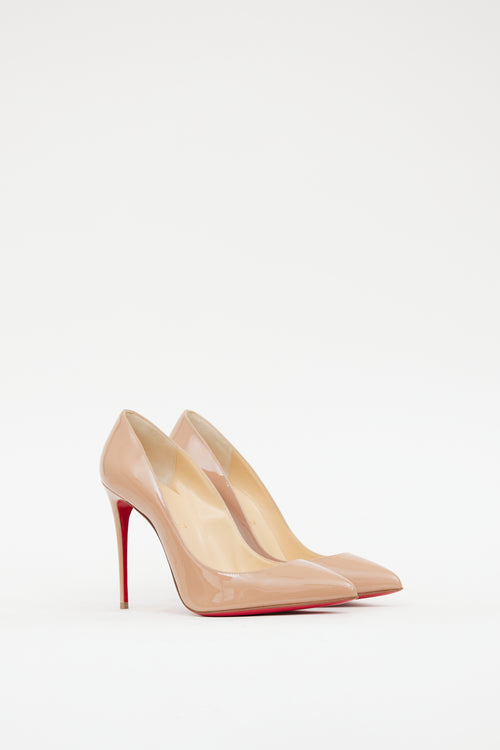 Christian Louboutin Beige Patent Leather Pigalle Follies 101 Heel