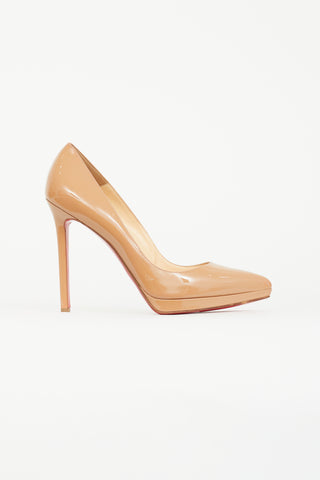 Christian Louboutin Beige Patent Pigalle 120mm Pump