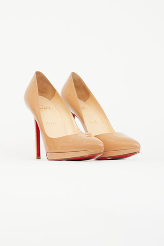 Christian Louboutin Beige Patent Pigalle 120mm Pump
