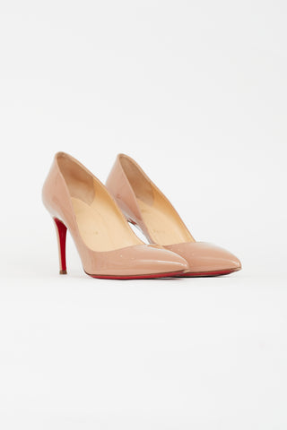 Christian Louboutin Beige Patent Pointed Toe Pump