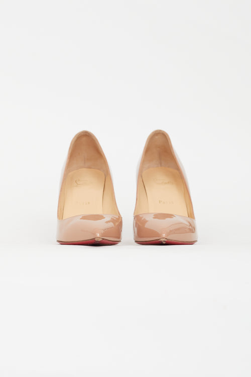 Christian Louboutin Beige Patent Pointed Toe Pump